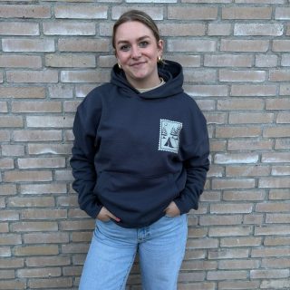 Postzegel Hoodie 'india ink'