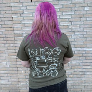 Doodle T-shirt 'Khaki'